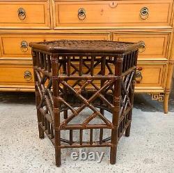 Bamboo Chippendale Octagon Side Table