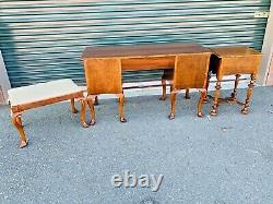 Beautiful Antique 4-Piece Berkey & Gay Furniture Cherry Vanity End Table Set