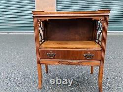 Beautiful Antique Helmers English Style Mahogany Side End Table With Drawer L@@K