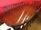 Beautiful Chippendale Style Cuban Mahogany Dining Table Set, Pro French Polished