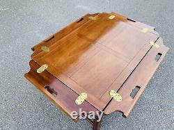 Beautiful Vintage Baker Furniture Solid Mahogany Butler's Tray Coffee Table