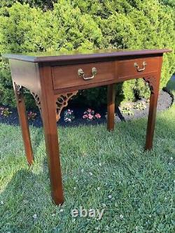 Beautiful Vintage Chippendale Walnut Console Table The Bartley Collection, Ltd