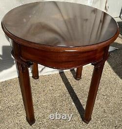 Beautiful Vintage Oval End/Side/Occasional Single Drawer Table With Inlay Vgc