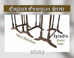 Bernard & Simonds MCM Nesting Tables Grn Leather Chippendale Style Famboo Legs