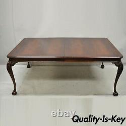 Bernhardt Centennial Georgian Chippendale Mahogany Dining Table with 2 Leaves