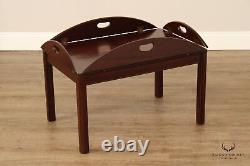 Biggs Chippendale Style Mahogany Butler's Tray Coffee Table