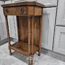 Brandt Embassy Collection Walnut Faux Bamboo Regency Bedside / Accent Table