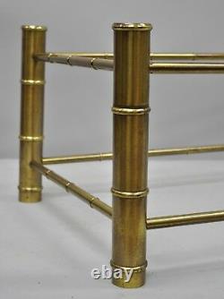 Brass Faux Bamboo Chinese Chippendale Coffee Table Base Attr. Mastercraft
