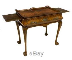 CHIPPENDALE STYLE BURLWOOD TEA TABLE, LATE 19THC. (1800s)