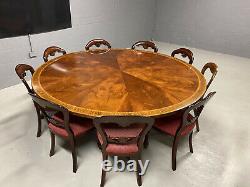 CMC 7.11 Stunning Sunburst Flame mahogany circular Grand dining table