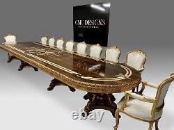 CMC Amazing World class Louis XVI style dining table set range, 8ft to 20ft plus
