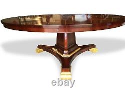 CMC Designs, Beautiful Sunburst Flame mahogany circular Grand dining tables