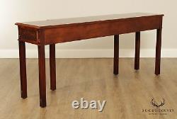 Century Chippendale Style Mahogany 3 Drawer Console Table