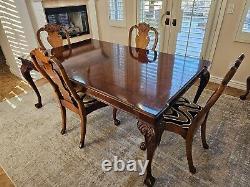Century Claridge Collection Chippendale Ball & Claw Dining Room Table With6 Chairs