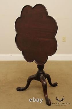 Charles of London Vintage Mahogany Chippendale Clover Pie Crust Tilt Top Table