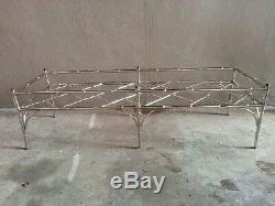 Chic MID Century Chinese Chippendale Nickel Plated Aluminum Coffee Table