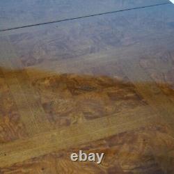 Chinese Chippendale Burl & Mahogany Dining Table 20th C