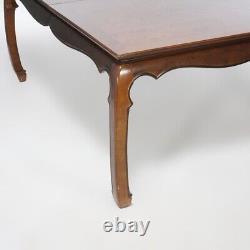 Chinese Chippendale Burl & Mahogany Dining Table 20th C