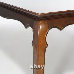 Chinese Chippendale Burl & Mahogany Dining Table 20th C