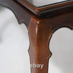 Chinese Chippendale Burl & Mahogany Dining Table 20th C