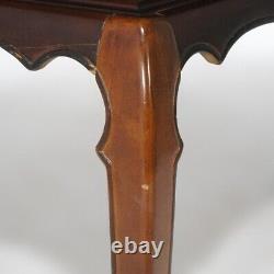 Chinese Chippendale Burl & Mahogany Dining Table 20th C