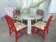 Chinese Chippendale Dining Set, Octagonal Dining Table And 4 Trellis Chairs