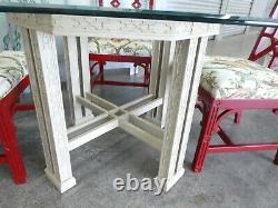 Chinese Chippendale Dining Set, Octagonal Dining Table And 4 Trellis Chairs