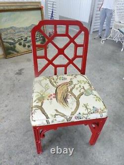 Chinese Chippendale Dining Set, Octagonal Dining Table And 4 Trellis Chairs