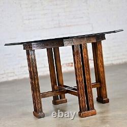 Chinese Chippendale Drexel Heritage Octagon Center or Dining Table withGlass Top