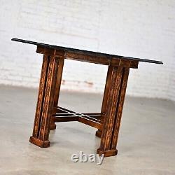 Chinese Chippendale Drexel Heritage Octagon Center or Dining Table withGlass Top