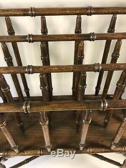 Chinese Chippendale Faux Bamboo Canterbury Magazine Stand Rack