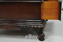 Chinese Chippendale Flame Mahogany Step Down Nightstand Side Table Detroit Furn