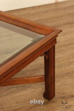 Chinese Chippendale Style Glass Top Coffee table