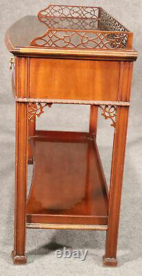 Chinese Chippendale Style Solid Mahogany Hickory Chair Console Table