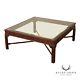 Chinese Chippendale Style Square Glass Top Coffee Table