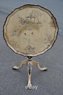Chinese Chippendale Style Tilt Top Table With Ball & Claw Feet