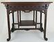 Chinese Chippendale Library Table Carved Walnut Desk Hall Asian Vintage Antique