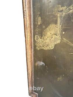 Chinoiserie Chippendale Oak & Brass 59 Console Tray Table Top Mid Century