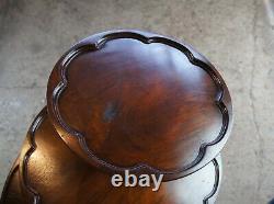 Chippendale 3 Tiered Mahogany Pie Crust Table Dumbwaiter Butler Pedestal Stand