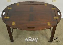 Chippendale Antique 19th Century English Mahogany Butlers Coffee Table