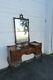Chippendale Ball And Claw Feet Flame Mahogany Vanity Table And Mirror 1454