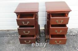 Chippendale Ball and Claw Feet Mahogany Pair of Nightstands End Tables 2409