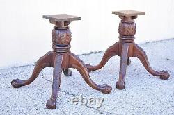 Chippendale Carved Ball and Claw Dining Table Double Pedestal Base Legs Only