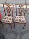 Chippendale Carved Mahogany Dining Chair Pair