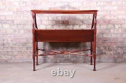 Chippendale Carved Mahogany Magazine Rack Occasional Table