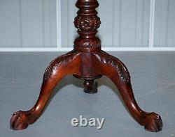 Chippendale Claw & Ball Feet 18th Century Style Tripod Tilt Top Table Birdcage