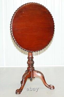 Chippendale Claw & Ball Feet 18th Century Style Tripod Tilt Top Table Birdcage