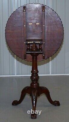 Chippendale Claw & Ball Feet 18th Century Style Tripod Tilt Top Table Birdcage