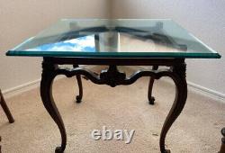 Chippendale Coffee/End/Tea Table Thick & Heavy 1/2 inch Beveled Glass Top