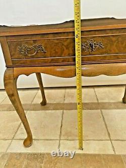 Chippendale Coffee Table with large locking silver server drawer, key, pull outs